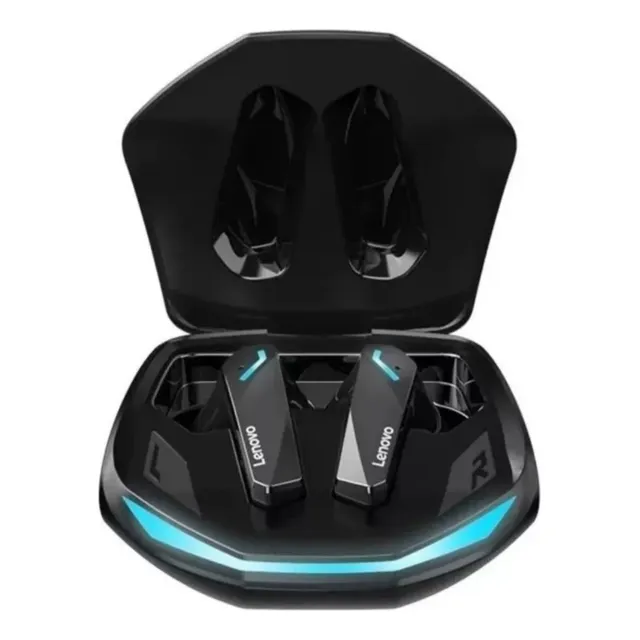 Fone Bluetooth Lenovo Gm2 Pro Gamer Baixa Laten E-sports 5.3 Cor Preto Luz Azul