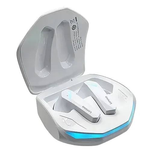 Fone De Ouvido Lenovo Gm2 Bluetooth Sem Fio Led Branco