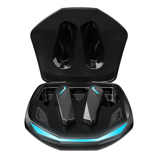 Fone De Ouvido Sem Fio Lenovo Gm2 Gamer Music Bluetooth 5.3 Cor Preto Luz Azul
