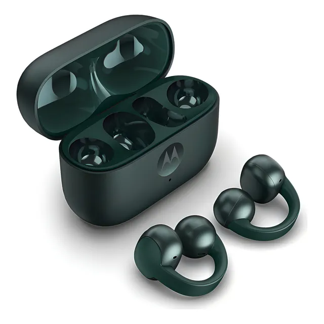 Fone De Ouvido Sem Fio Motorola Moto Buds Loop By Bose - Bluetooth, Uso Confortável Com Clipe, Open-ear, Ows - Verde