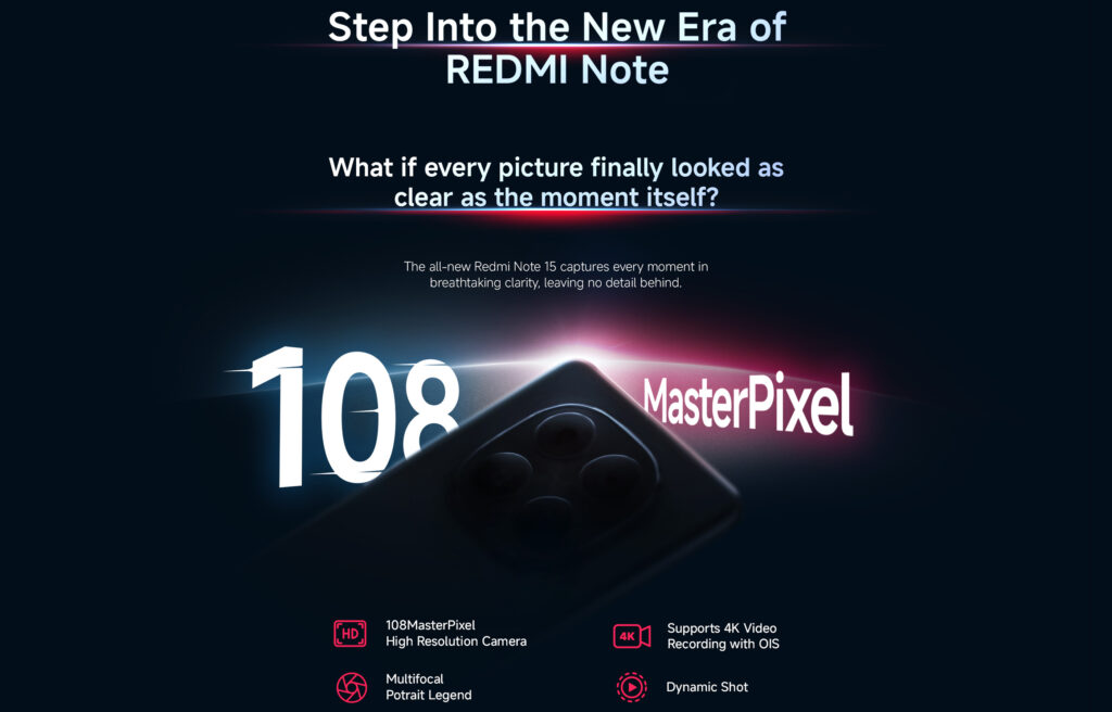 Redmi Note 15 5G: câmera de 108 MP