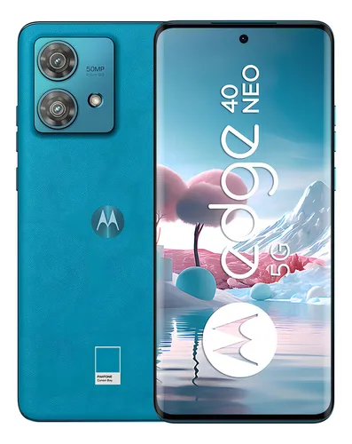 Smartphone Motorola Edge 40 Neo 5G 256GB 8 RAM 50MP Ultra-Pixel AI Camera IP68 NFC - Caneel Bay - Vegan