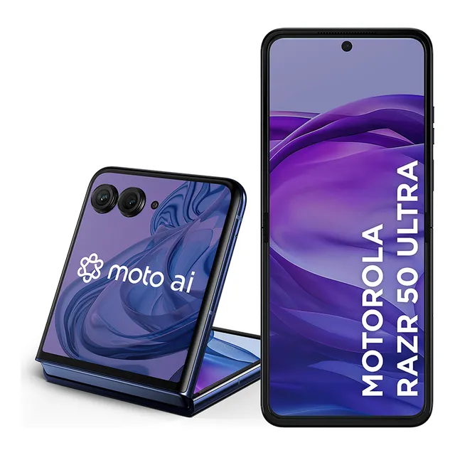 Smartphone Motorola Razr 50 Ultra - 512gb 24gb (12gb Ram+12gb Ram Boost) Tela Dobrável 6,9 Poled E Externa 4 Moto Ai Camera Ipx8 - Navy Blue