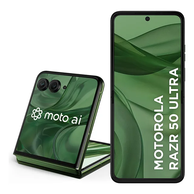Smartphone Motorola Razr 50 Ultra - 512gb 24gb (12gb Ram+12gb Ram Boost) Tela Dobrável 6,9 Poled E Externa 4 Moto Ai Camera Ipx8 - Forest Green