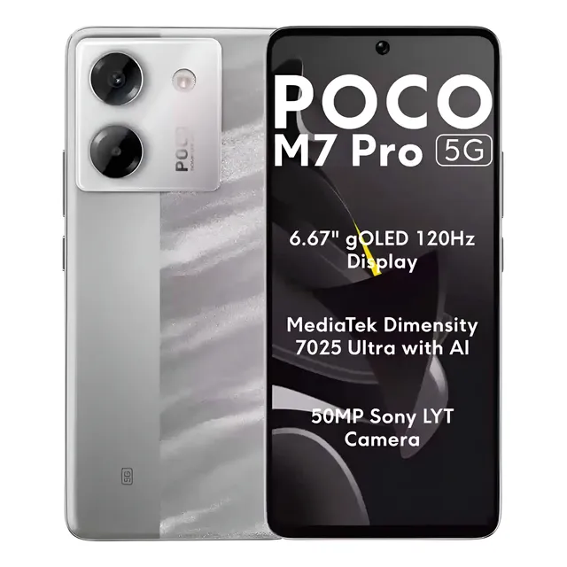Smartphone Poco M7 Pro 5g 8gb Ram + 256gb Nfc 50mp Prata Prateado