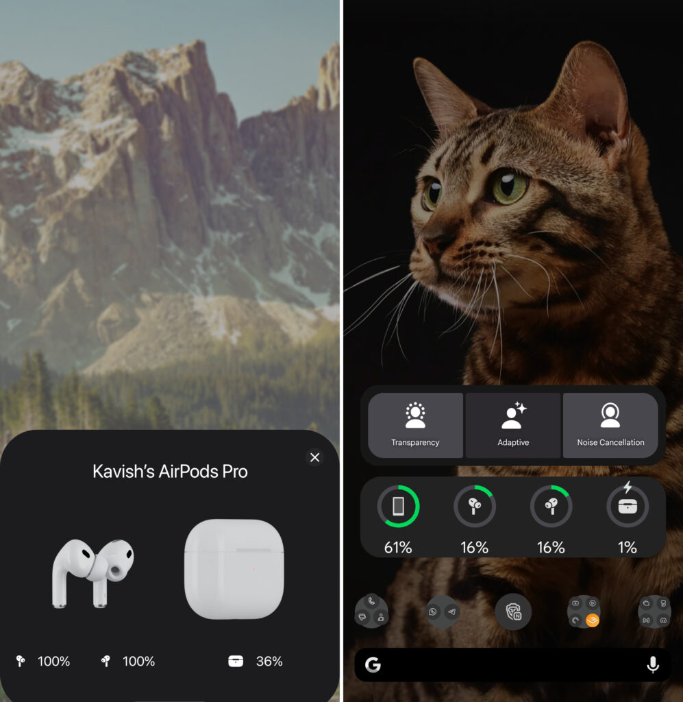 Capturas de tela do LibrePods no Android