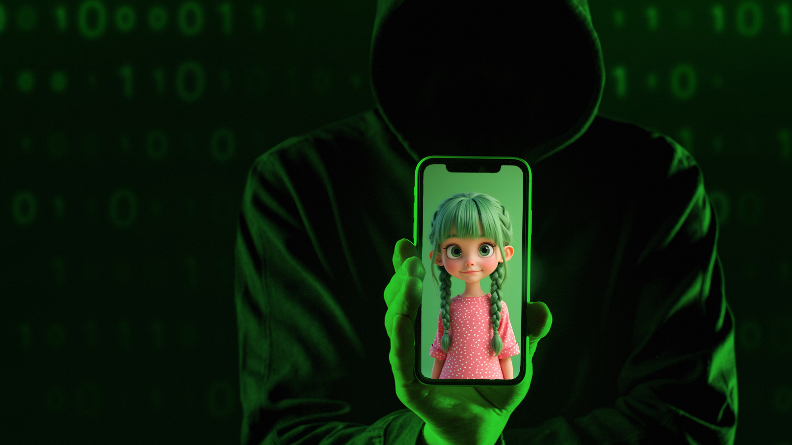 Uma pessoa segura um celular com um avatar 3D fofo