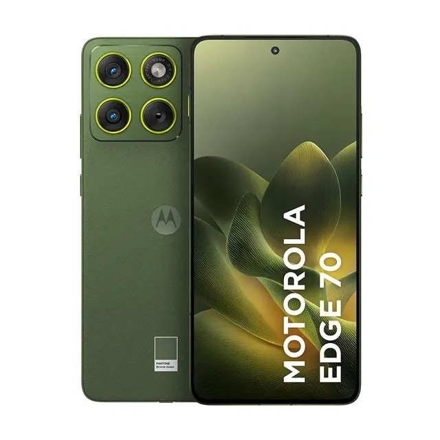 Smartphone Motorola Edge 70 5g - 512gb 24gb (12gb Ram + 12gb Ram Boost), Ultrafino, 3 Cameras 50mp, Tela 1.5k Extreme Amoled 120hz - Bronze Green