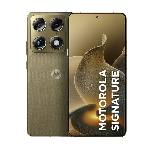 Smartphone Motorola Signature 5g - 512gb 24gb (12gb Ram + 12gb Ram Boost), 3 Cameras 50mp Sony Lytia E Zoom 100x, Tela 1.5k Extreme Amoled 165hz - Verde Oliva