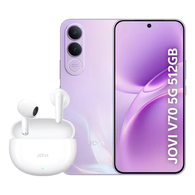 Kit Jovi: Smartphone V70 5g 512gb Câmera 200mp 8gb Ram Bateria 7000mah + Novo Fone Bluetooth Jovi Buds Air3