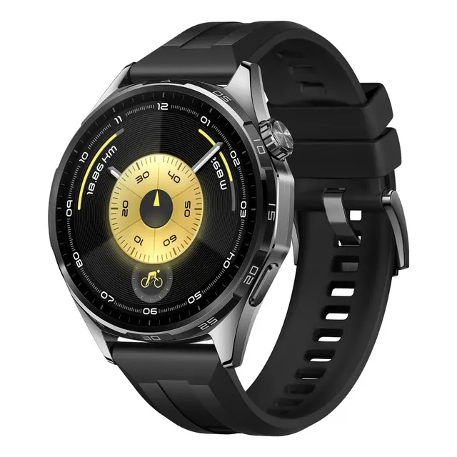 Smartwatch HUAWEI WATCH GT 6 46mm Potenciômetro de Ciclismo no Pulso Bateria com Autonomia de Até 21 Dias Bem-Estar Emocional Multidimensional Compatível com iOS e Android GPS Integrado Preto